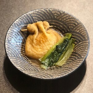 餅きんちゃくと小松菜の煮物